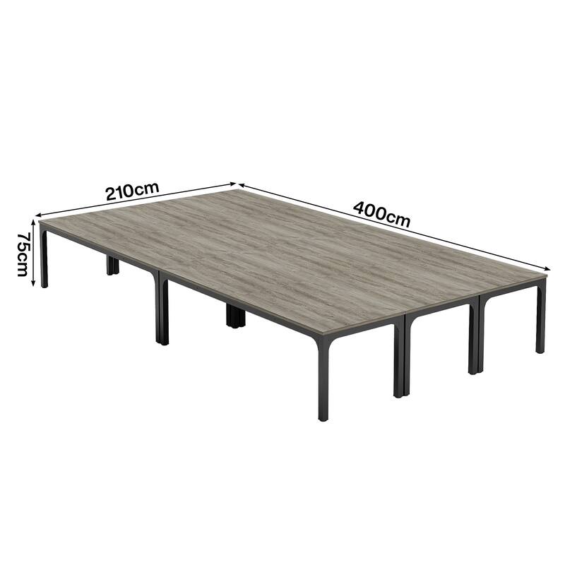 Modern Office 13FT Conference Table Set of 6, Large Rectangle Meeting Table, 78.74-Inch Long Business Seminar Table