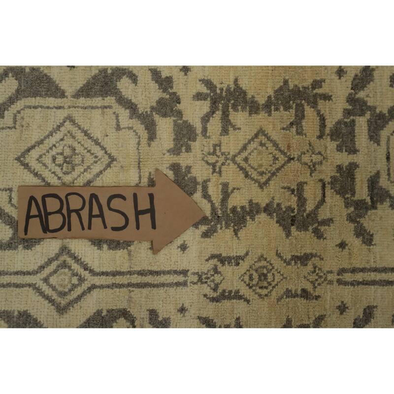 Hand Knotted Oriental 100% Wool Carpet Traditional Geometric Beige & Ivories Peshawar Area Rug - 10' 0'' X 8' 1''