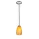 preview thumbnail 1 of 1, Access Lighting Janine 1 Light Brushed Steel Downrod Pendant