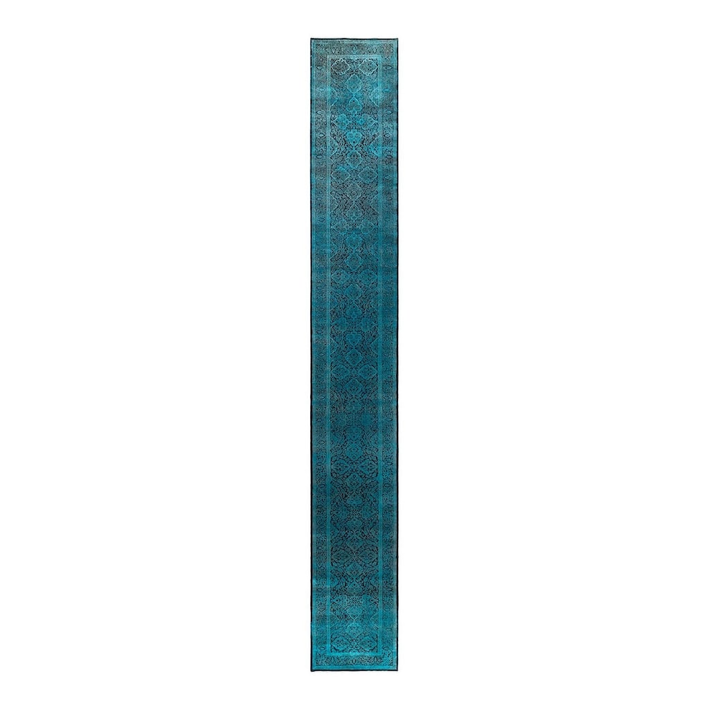 Contemporary Overdyed Wool Hand Knotted Runner - 2' 7" x 19' 9"