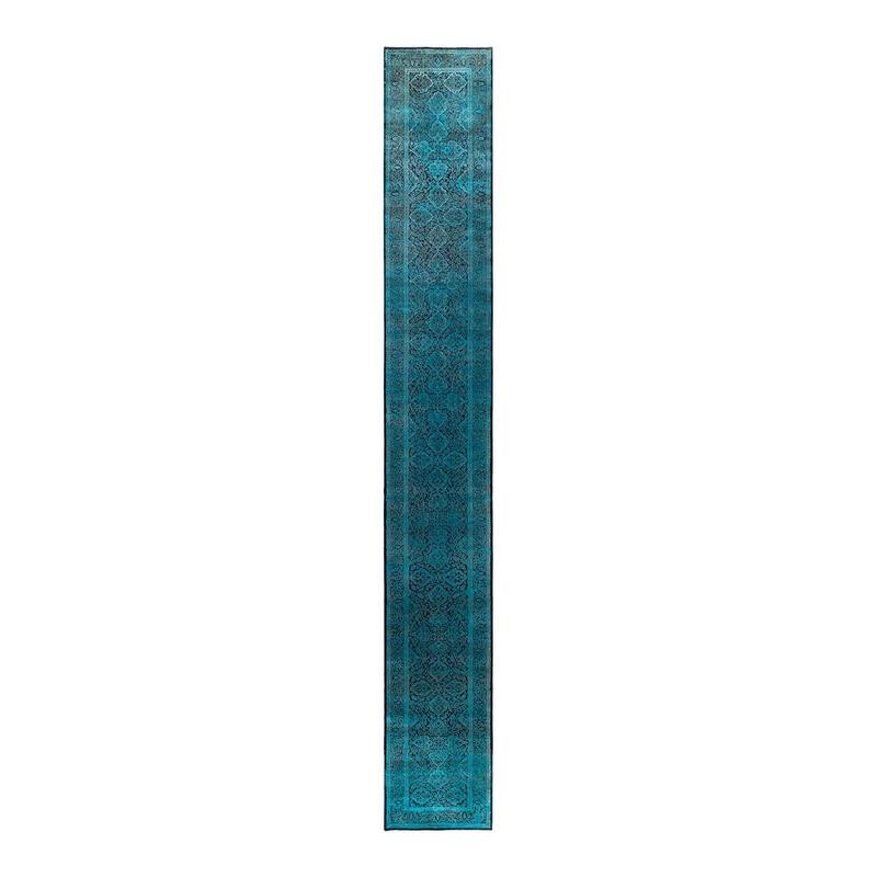Contemporary Overdyed Wool Hand Knotted Runner - 2' 7" x 19' 9"