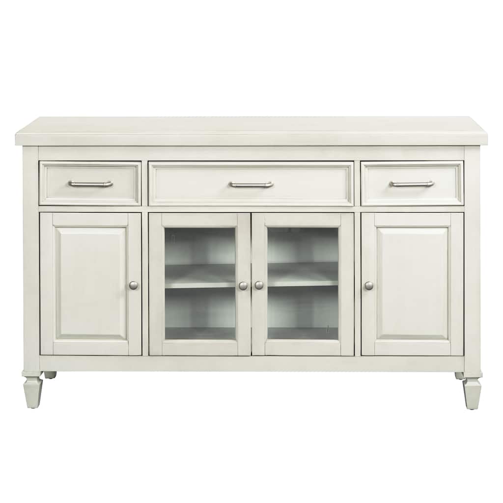 SEI Furniture Brielle Beveled Glass Door Server - 64"W x 16"D x 39"H
