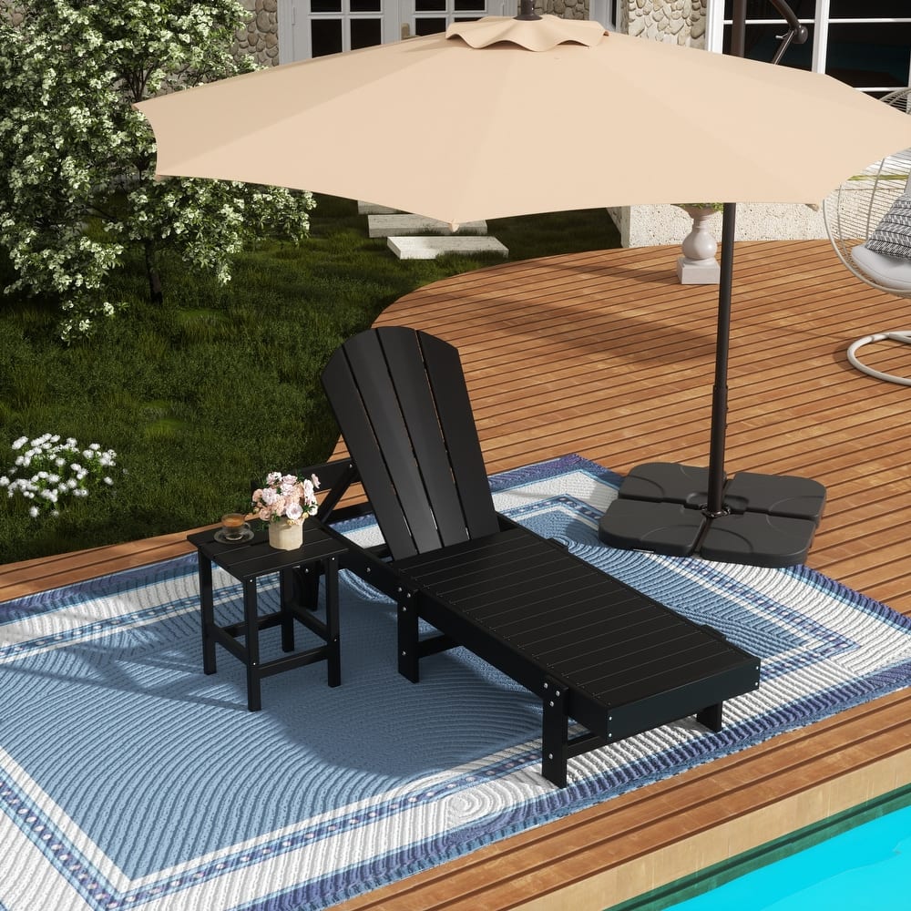 Laguna Hdpe All Weather Outdoor Patio Pool Reclining Armless Chaise Lounge (2-Piece Set)