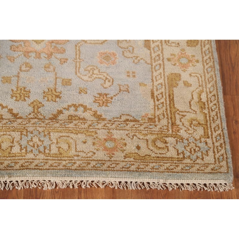 All-Over Oushak Indian Area Rug Handmade Wool Carpet - 4'0"x 5'10"