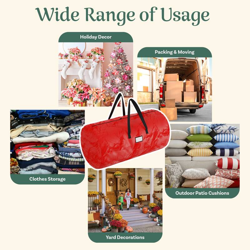 Christmas Tree Storage Bag for 12-Ft Artificial Trees by Elf Stor (Red)