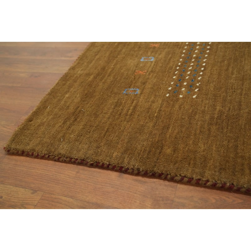 Hand Knotted Oriental 100% Wool Carpet Tribal Animal Pictorial Yellow & Gold Gabbeh Area Rug - 9' 11'' X 9' 11''