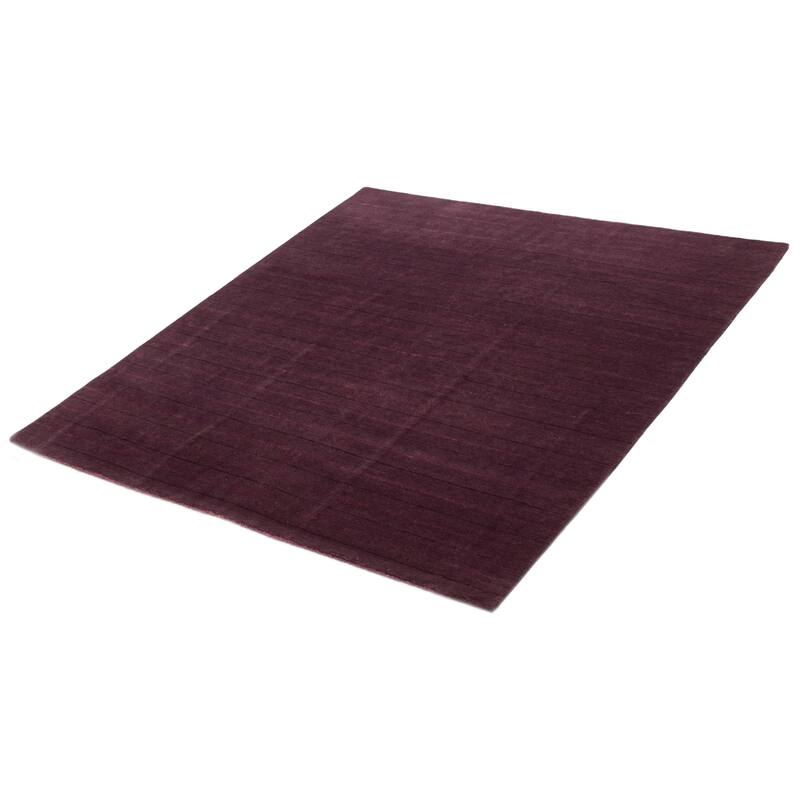 ECARPETGALLERY Hand-knotted Opulence Dark Purple Silk, Wool Rug - 6'2 x 6'7