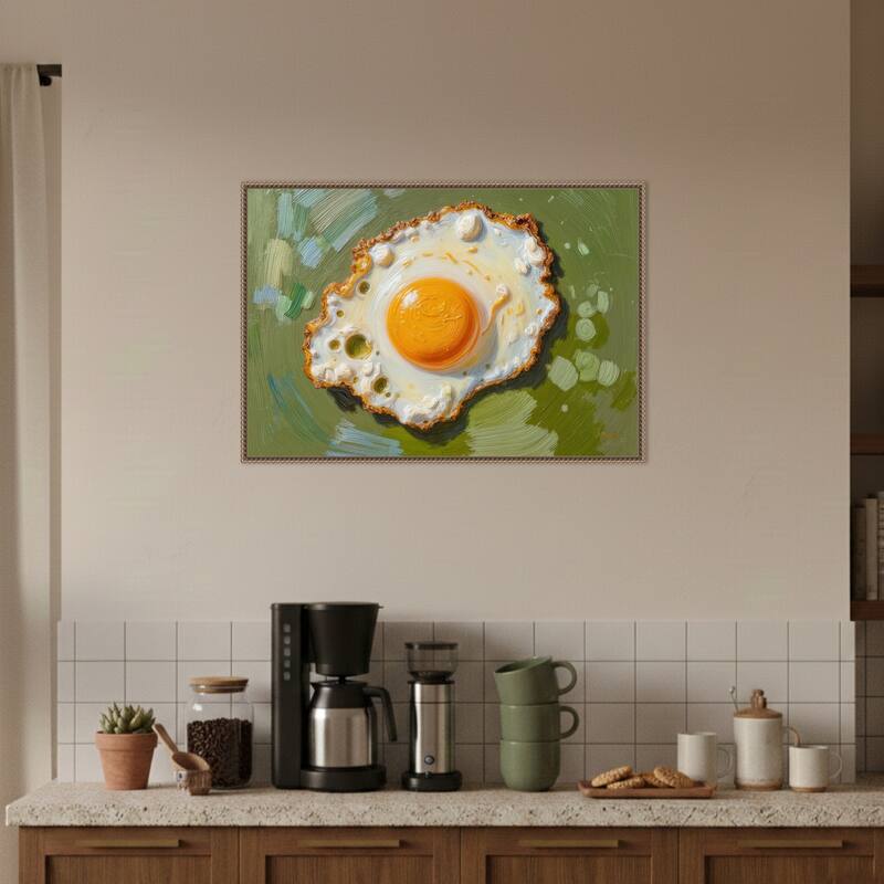 Scrambled Eggs by Sunny Kitchen Morning Mood Framed Canvas Wall Art Print