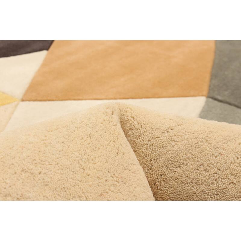 ECARPETGALLERY Hand Tufted Timeless Olive Wool Rug - 5'2 x 7'9