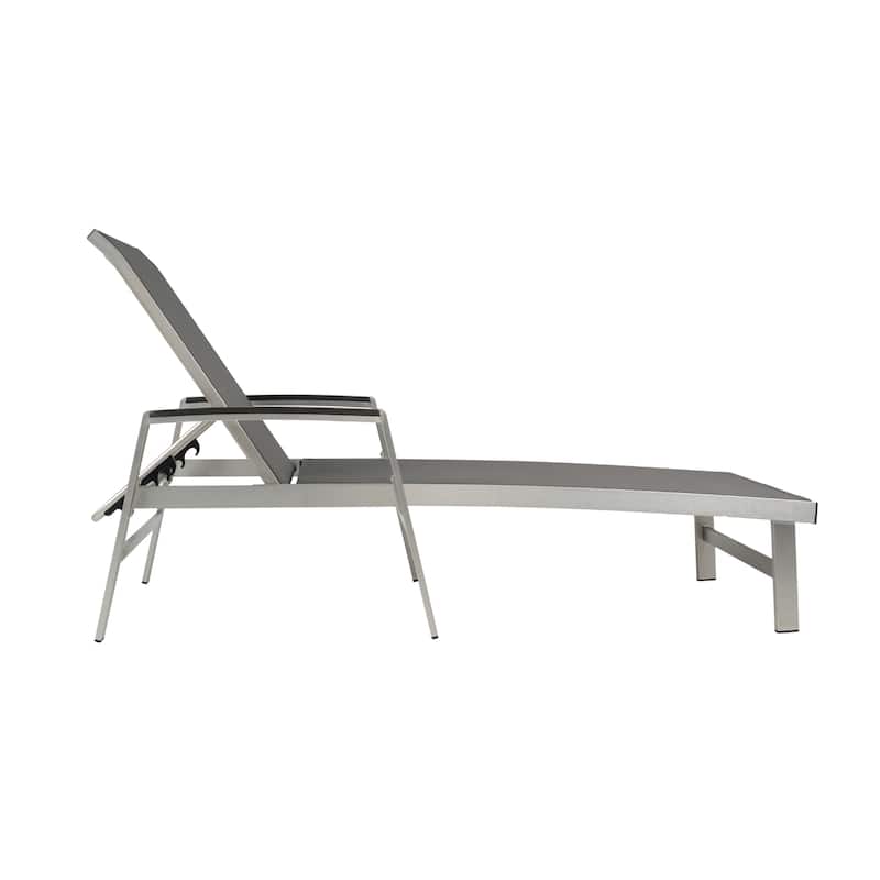 Oxton Outdoor Aluminum Chaise Lounge (Set of 2) by Christopher Knight Home