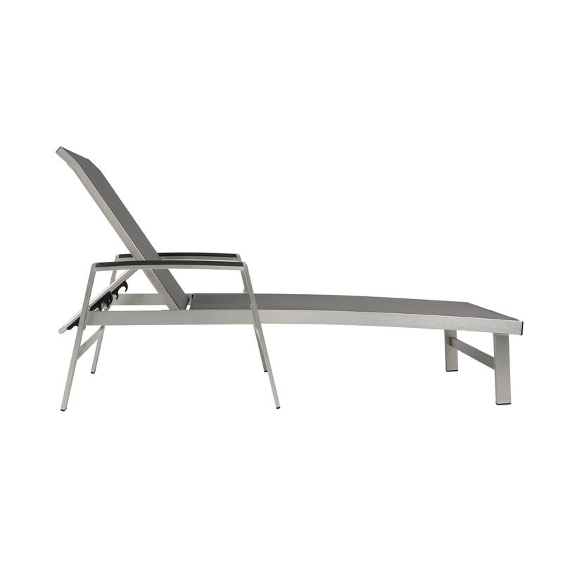 Roomfitters Oxton Outdoor Aluminum Chaise Lounge with Breathable Mesh Seat, Patio Recliner