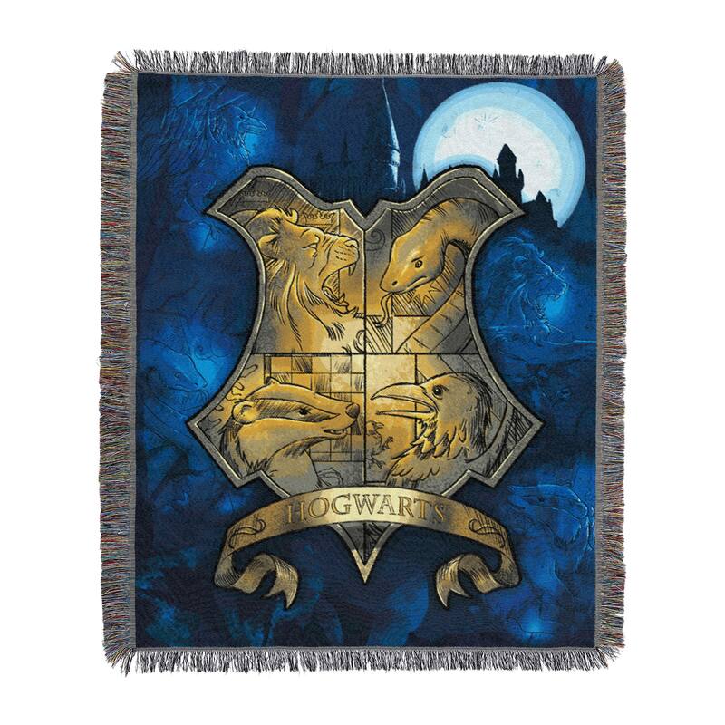 Warner Bros. Harry Potter Moonlit Crest Woven Tapestry Throw Blanket