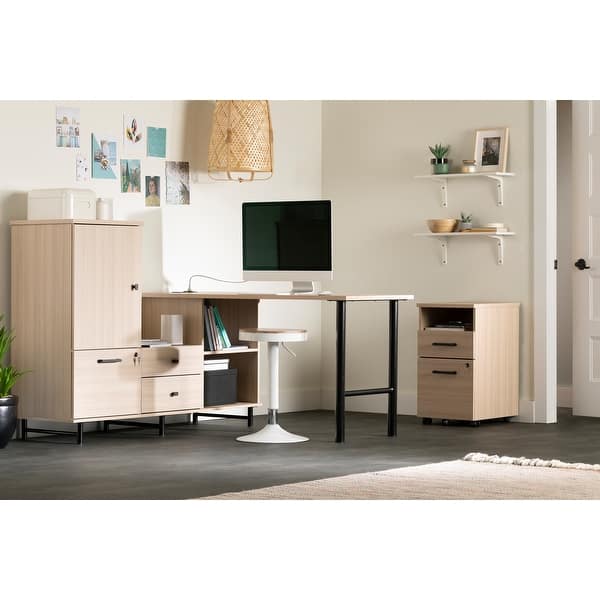 South Shore Zelia L Shaped Desk With Built In Power Bar Overstock 32460536