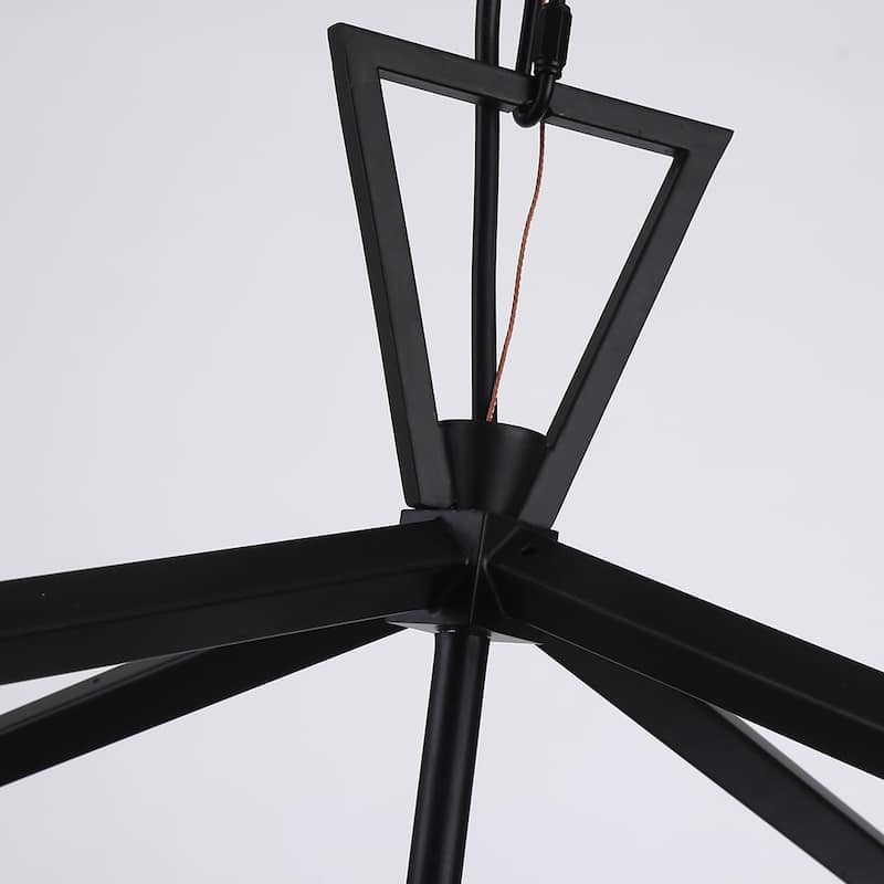 4 Light 29 inch Gilded Iron Extra Large Double Cage Lantern Pendant