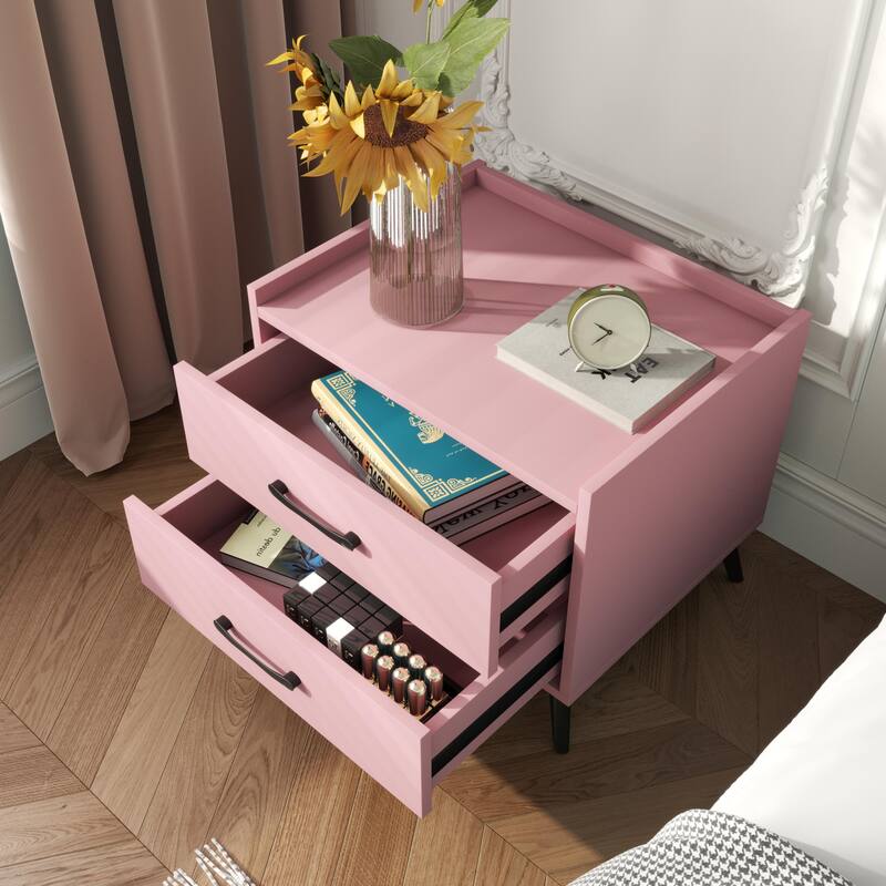 Edge Protection Design 2-Drawer Nightstand