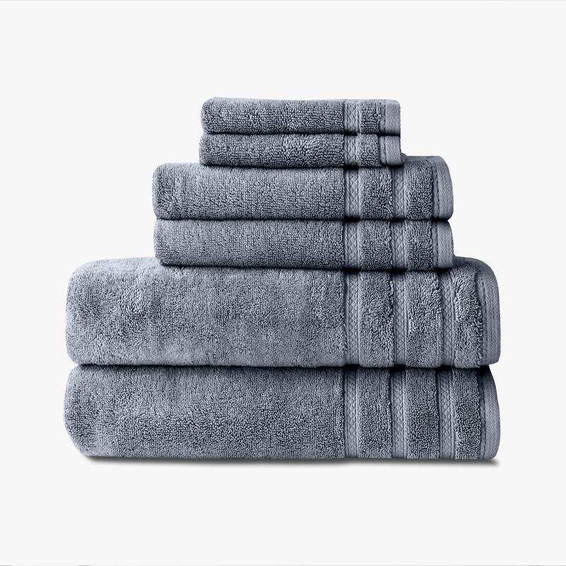 True Comfort Towels - Blue - 6 Piece Bath Towel Sets