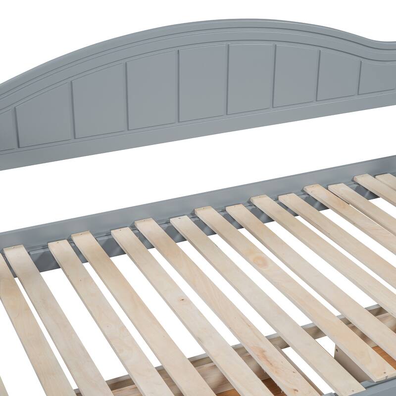 Platform Daybed with Extendable Trundle, 2 Drawers, 4 Bed Posts, Twin