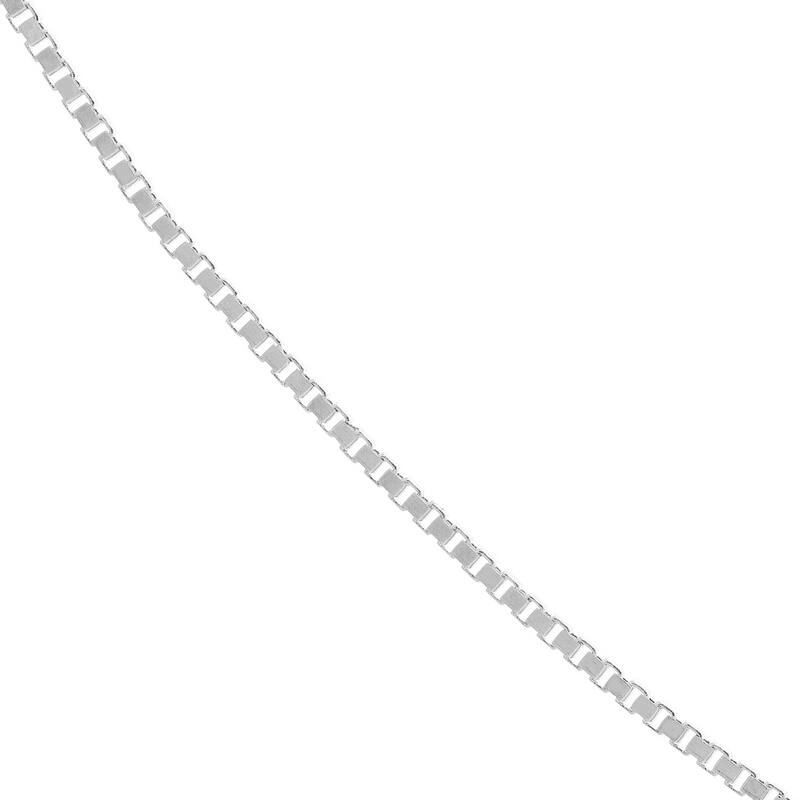 Curata 10k White Gold 0.55mm Box Chain Necklace (Lobster)