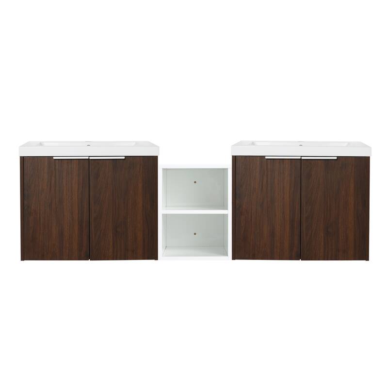 ARTCHIRLY 24/36/48/60/72/84 Inch Bathroom Vanity with Sink, Floating Bathroom Vanity with Soft Close Door and Shelf