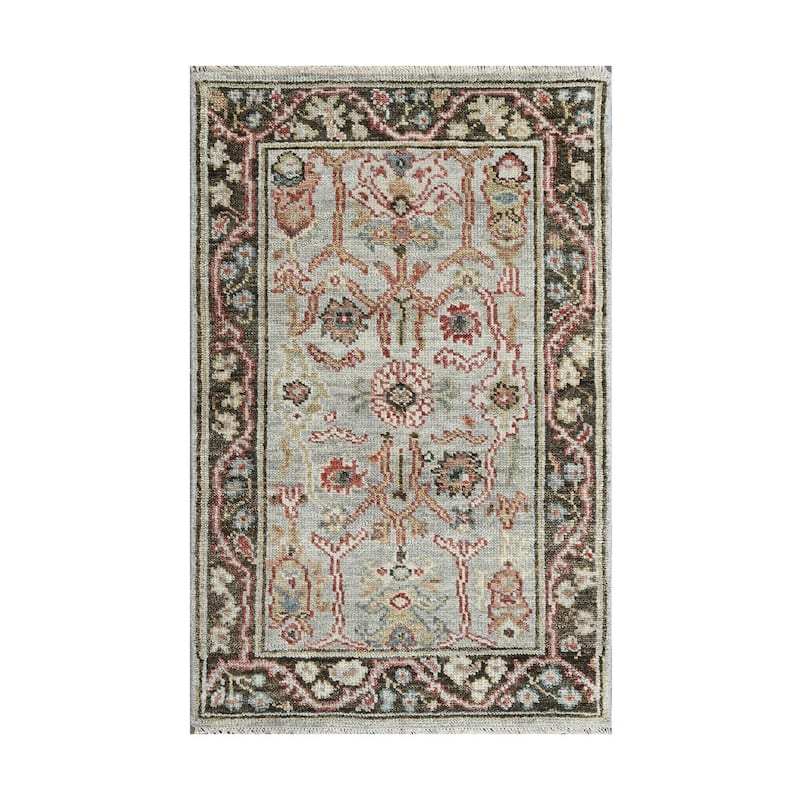 LoomBloom Multi Size Moss Traditional Handmade Oushak Wool Area Rug