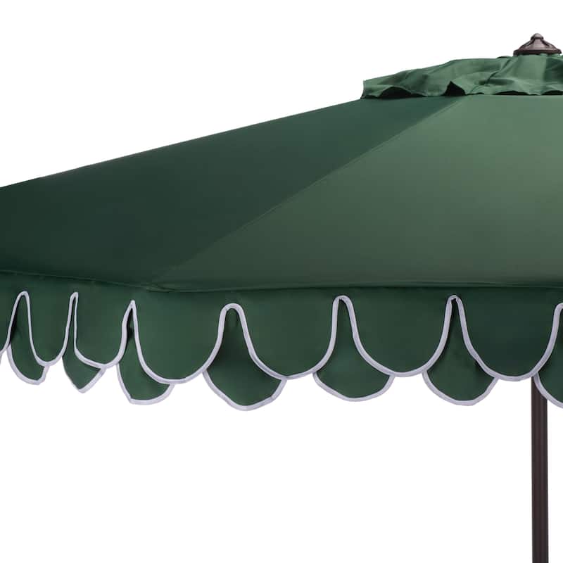 SAFAVIEH Outdoor Vilborg Valance 11Ft Round Umbrella