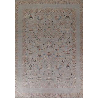 Floral Grey Ziegler Oriental Area Rug Handmade Wool Carpet - 8'11