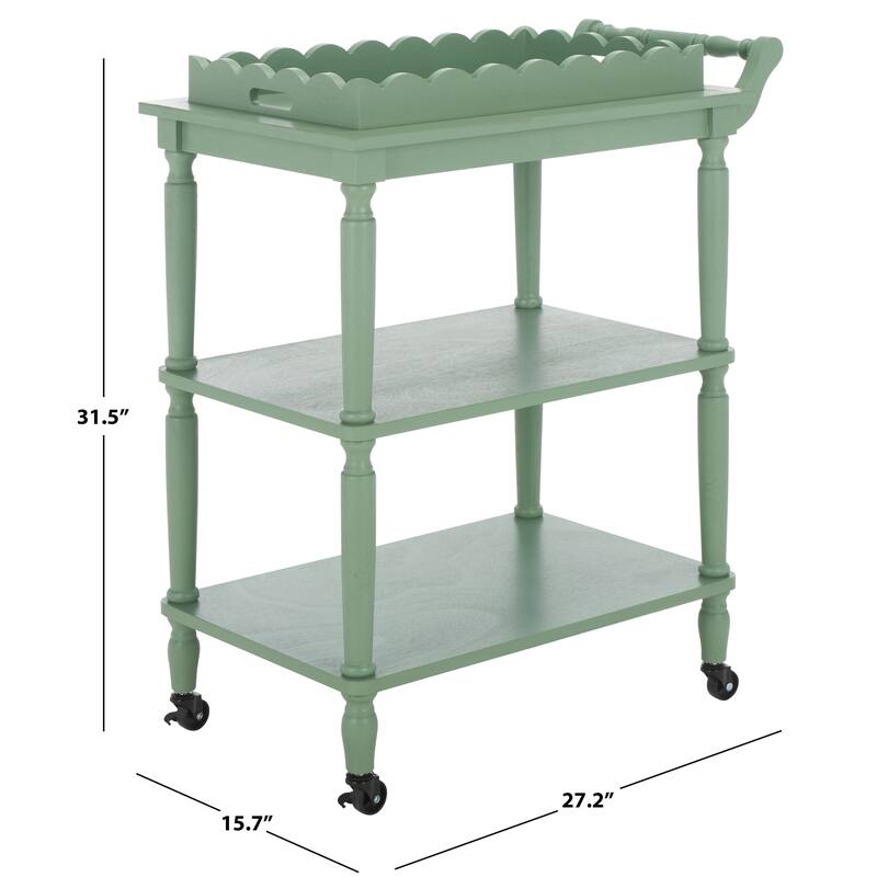 SAFAVIEH Haven 3-Tier Kitchen Dining Cart - 27"W x 16"D x 32"H