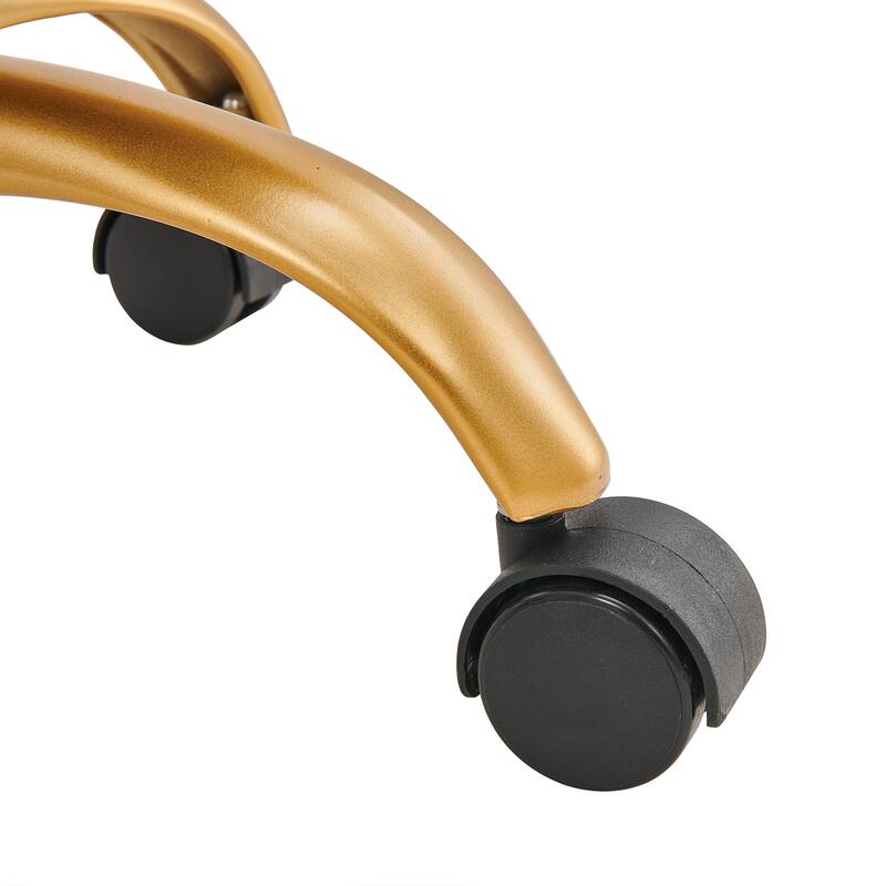 LUXMOD Goldtone Leather Mid Back Office Chair Swivel Computer Desk Chair