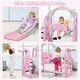 preview thumbnail 14 of 21, Costway 4-in-1 Toddler Climber and Swing Set w/ Basketball Hoop & Ball
