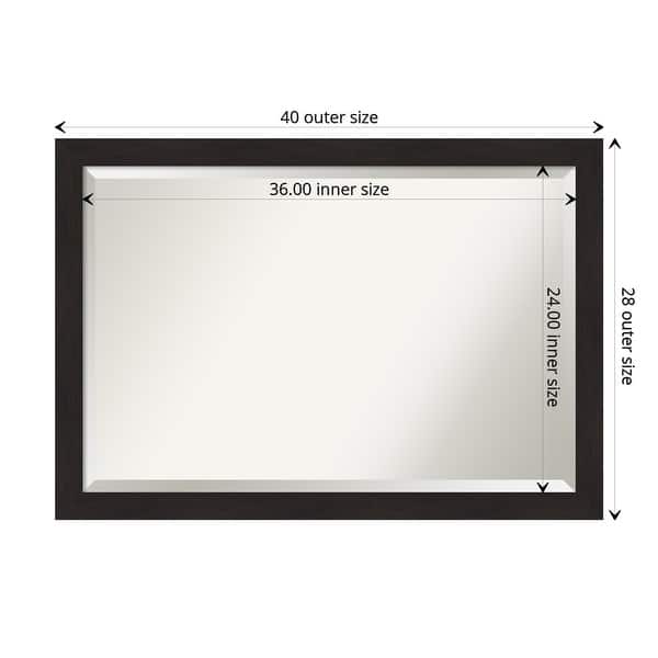 dimension image slide 1 of 6, Beveled Bathroom Wall Mirror - Furniture Espresso Narrow Frame