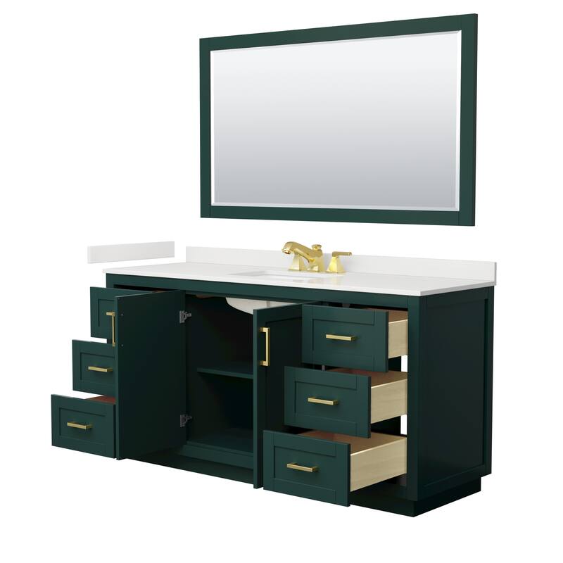 Miranda 66-inch Single Vanity, Quartz Top, 58-inch Mirror
