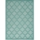 preview thumbnail 16 of 99, Nourison Easy Care Indoor/Outdoor Moroccan Trellis Area Rug 2' x 4' - Aqua/Teal