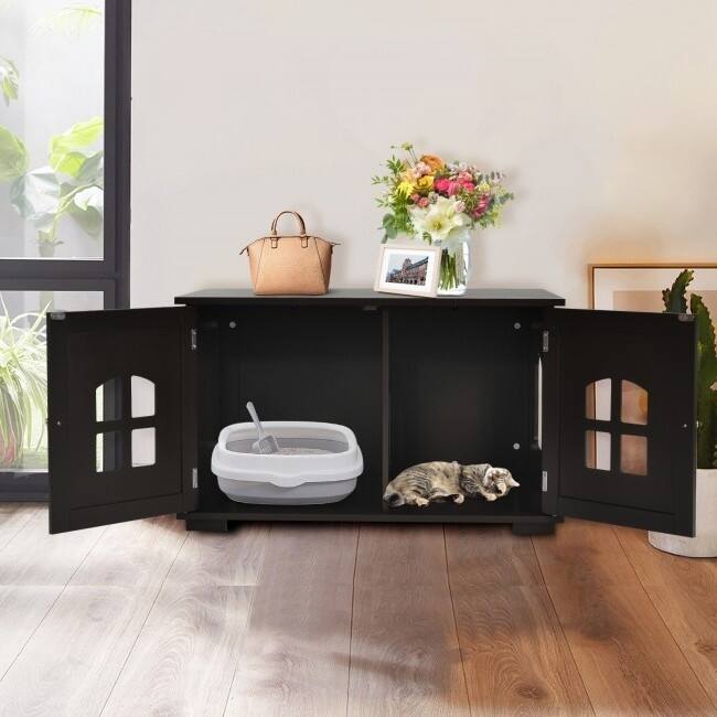 Modern Large Ventilated Private Divider Cat Litter Box