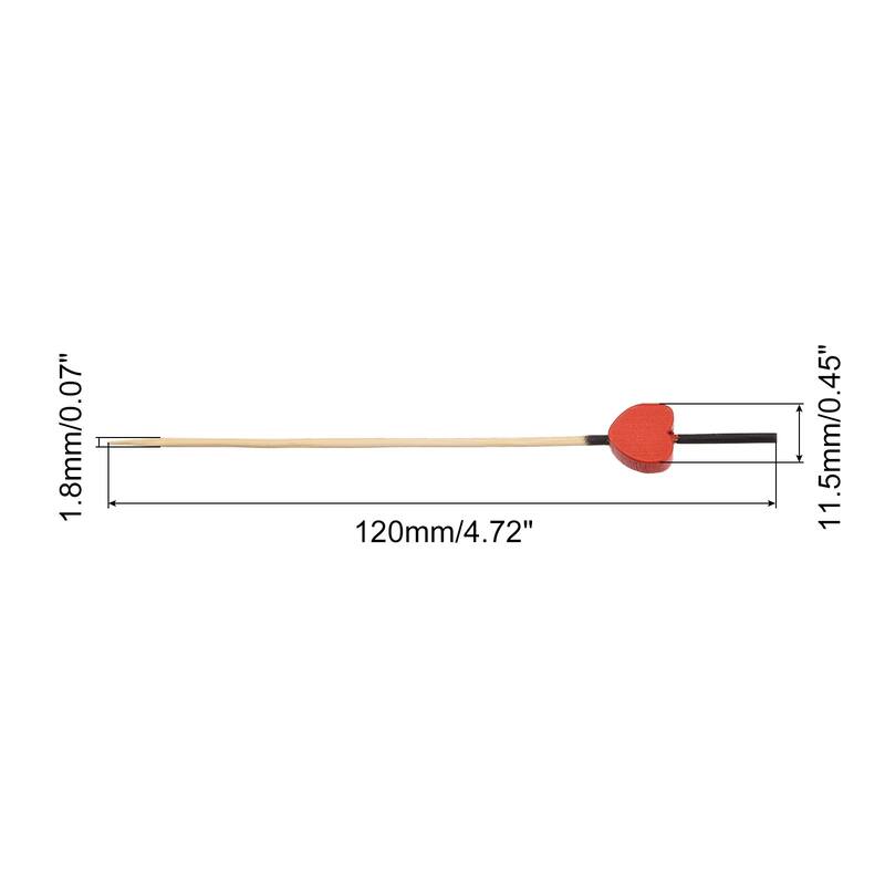 Bamboo Cocktail Toothpicks Heart Drink Picks Cocktail Skewers 100Pcs Black Red - 4.72" - Black Red - 4.72" - 8 or More Pieces