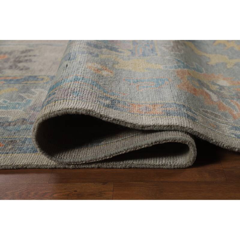 Hand Knotted Oriental 100% Wool Carpet Transitional All-Over Beige & Ivories Oushak Area Rug - 12' 3'' X 9' 1''