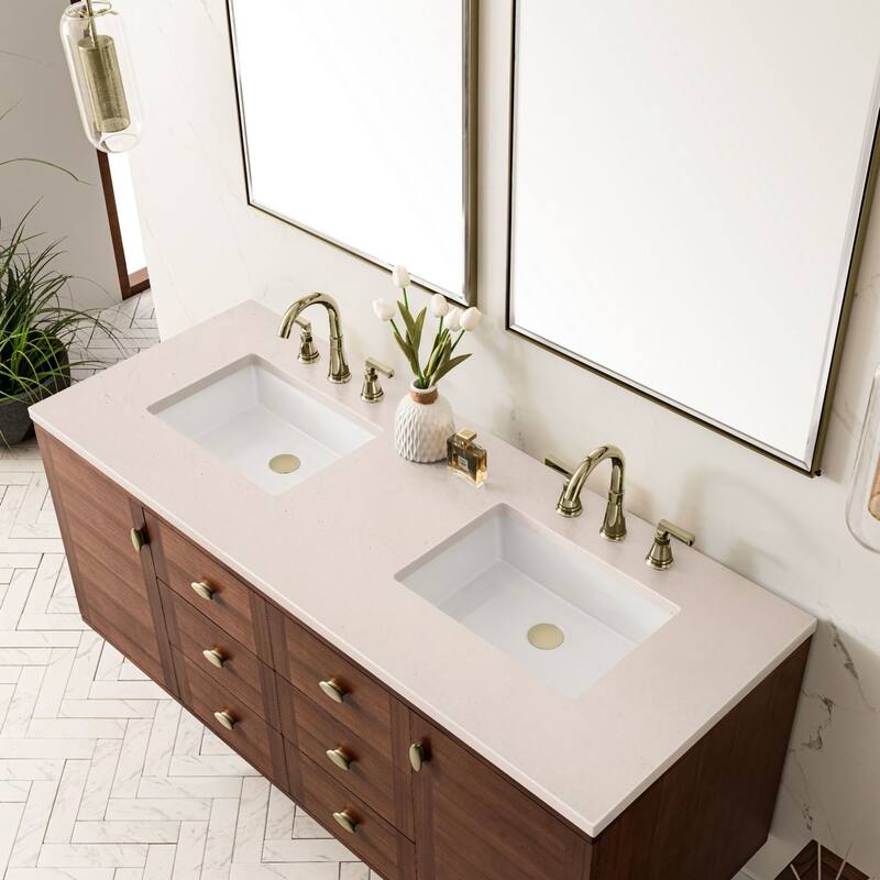 James Martin Vanities 670-V60D-3EMR Amberly 60" Free Standing or Wall