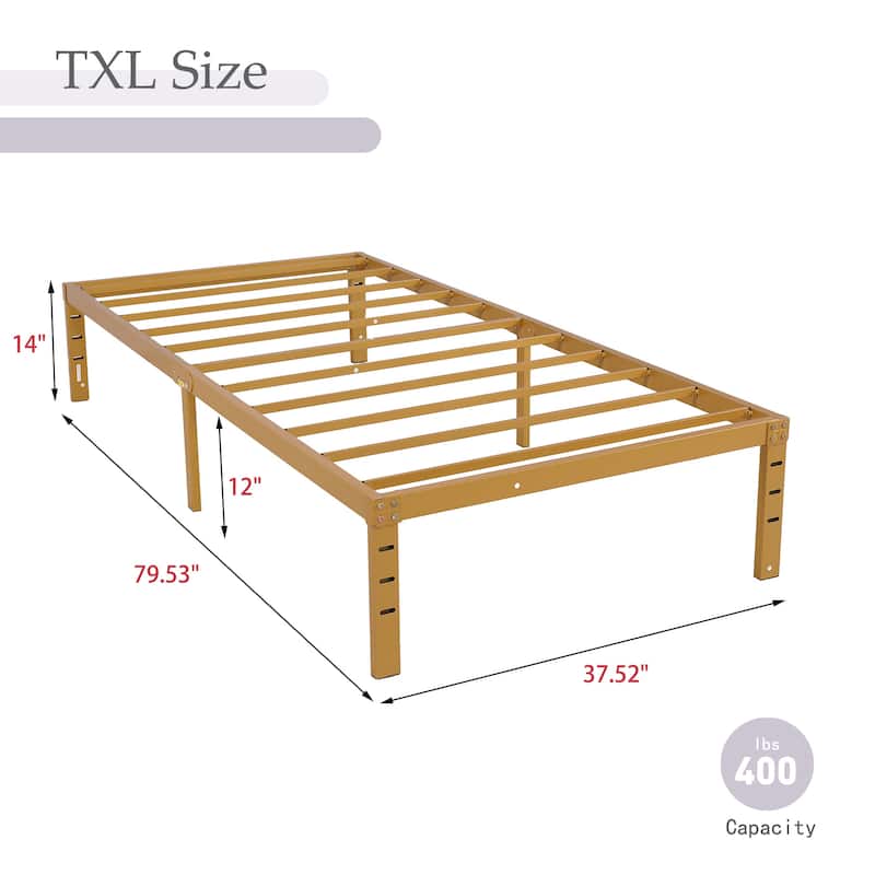 NNV 14" 3500 lbs Heavy Duty Bed Frame, Duty Steel Slat Metal Bed Frame