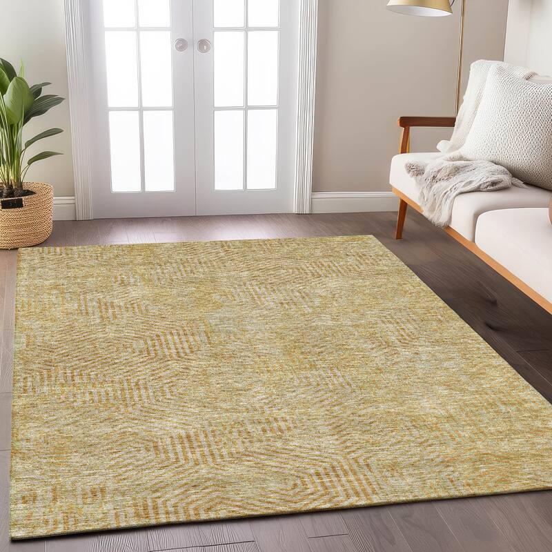 Machine Washable Indoor/ Outdoor Chantille Contemporary Maze Rug