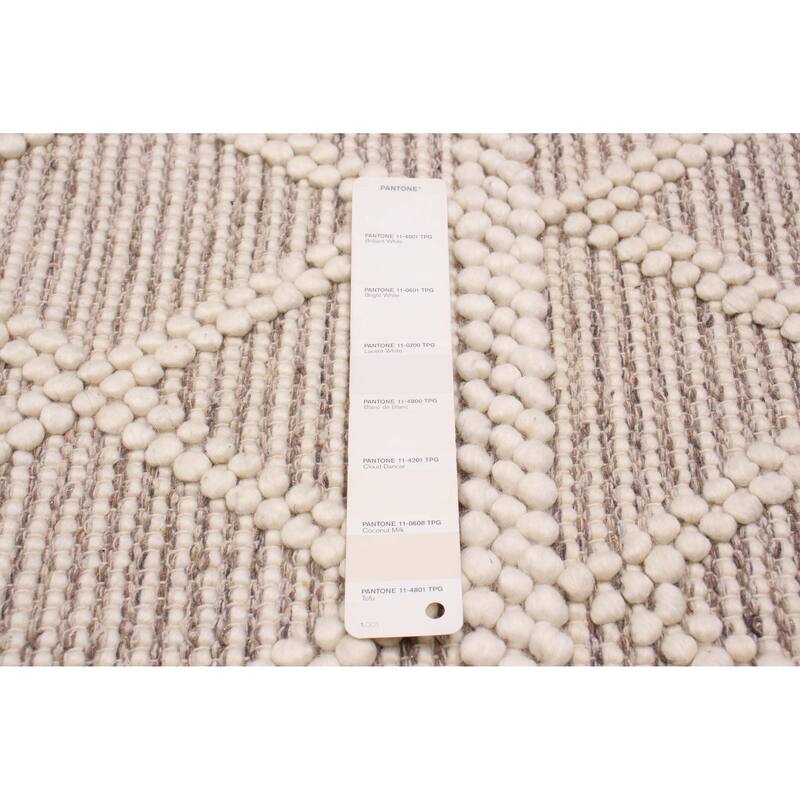 ECARPETGALLERY Braid weave Sienna Cream Wool Rug - 6'0 x 9'0