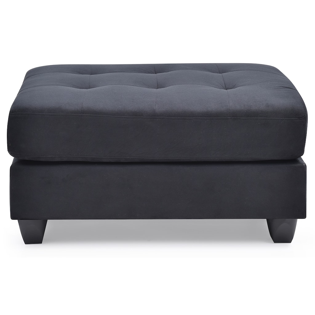 Upholstered Tufted Ottoman - 38" - Black