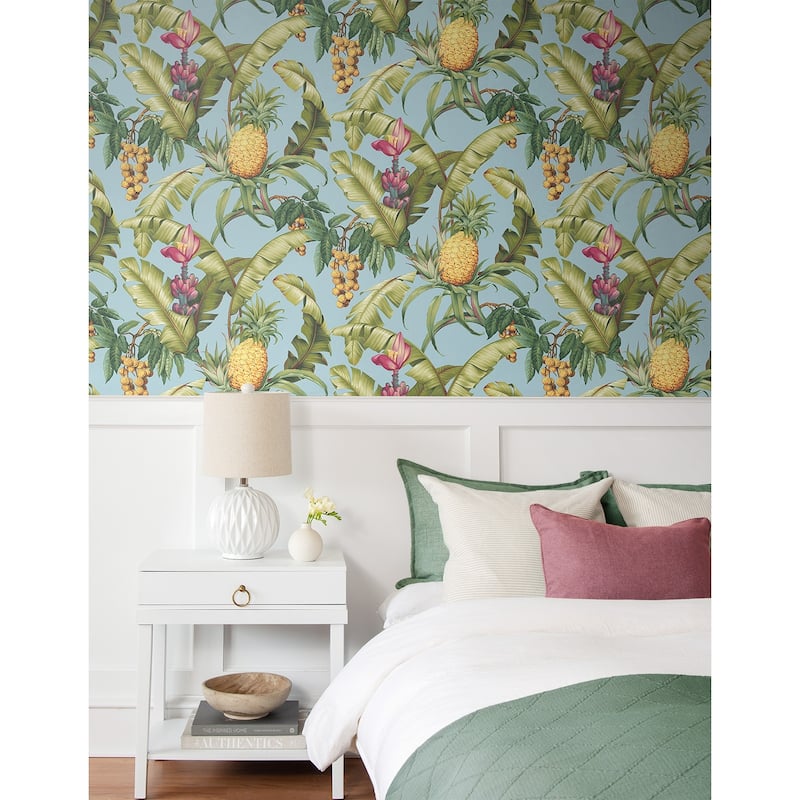 NextWall Pineapple Floral Peel and Stick Wallpaper
