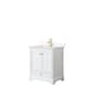 Option White, Gold Trim, Carrara Cultured Marble Top