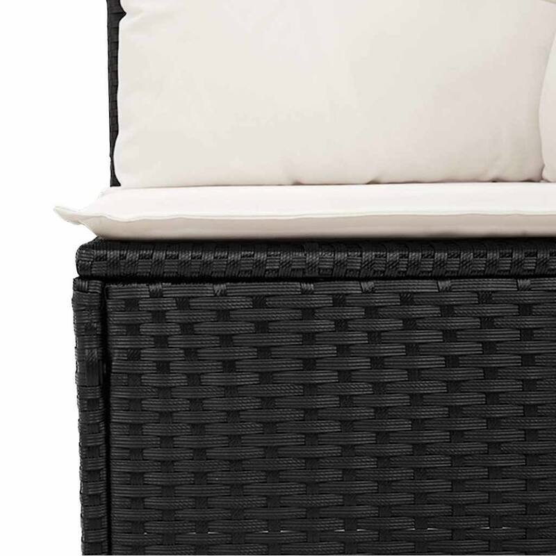 vidaXL Patio Sofa Set with Cushions Sofa Modules Outdoor 7 Piece Poly Rattan - 21.7 x 24.4 x 27.2