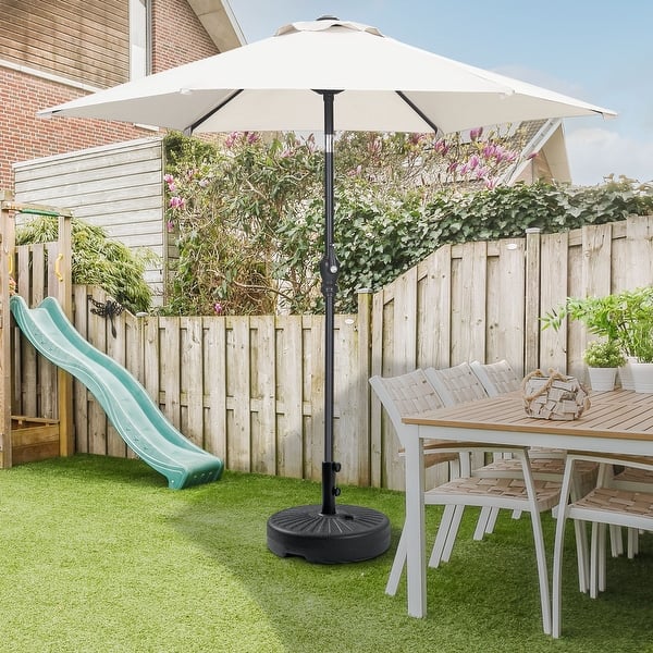 7 foot solar patio umbrella Outsunny with LED Lights for Pool, Deck & Garden The umbrella is crafted with a rust 10 x 7 ft Solar-Powered