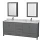 Option Dark Gray, White Carrara Marble Top, Chrome Trim