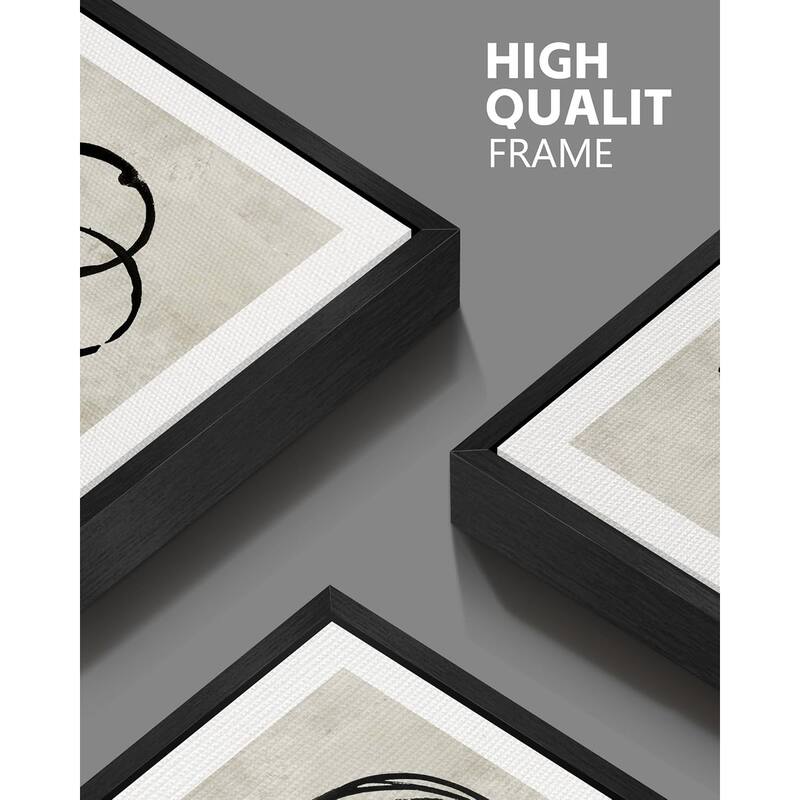 Black Abstract Wall Art Minimalist Lines