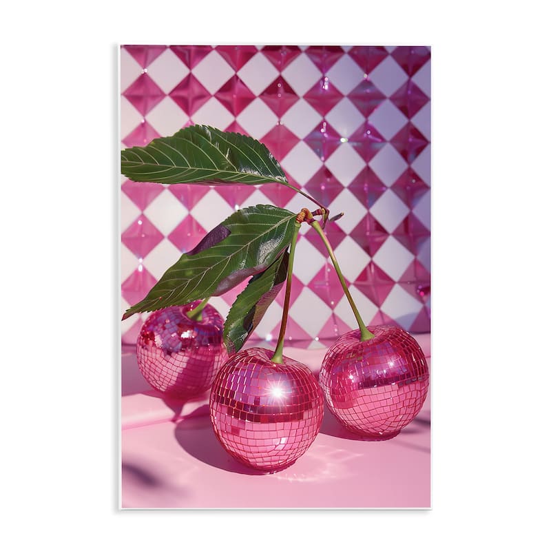 Stupell Groovy Cherry Disco Balls Wall Plaque Art Design By LSR Design Studio - 13 x 19