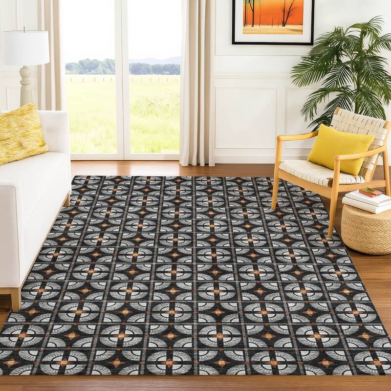 Machine Washable Indoor/ Outdoor Modern Roeland Chantille Rug