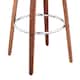 Daxton Mid-Century Swivel Bar Stool, Upholstered Counter Height Chair with Bentwood Legs