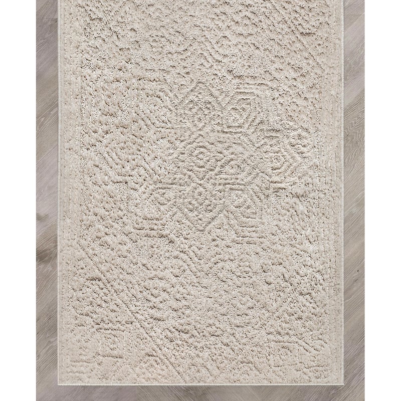 Custom Size Runner Harlow Cloud Medallion Farmhouse Soft Hallway Rug